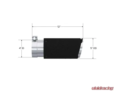 MBRP 12" Dual Wall Angle Cut Carbon Fiber Tip - T5051CF