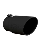 MBRP Black Coated 6" O.D. Angled Rolled End 5" Inlet 12" Length Exhaust Tip                                     - T5075BLK - Image 2