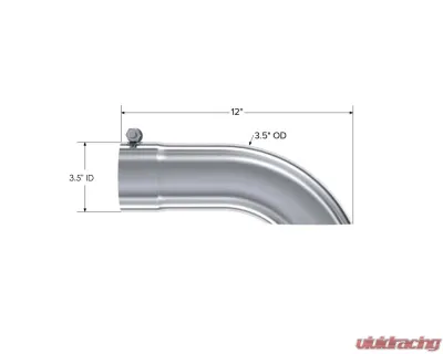 MBRP T304 Stainless Steel 3.5" O.D. Turn Down 3.5" Inlet 12" Length Exhaust Tips - T5080