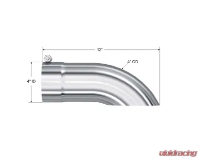 MBRP T304 Stainless Steel 4" O.D. Turn Down 4" Inlet 12" Length Exhaust Tips - T5081