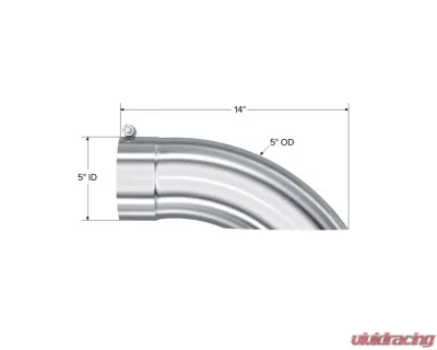 MBRP T304 Stainless Steel 5" O.D. Turn Down 5" Inlet 14" Length Exhaust Tips - T5085