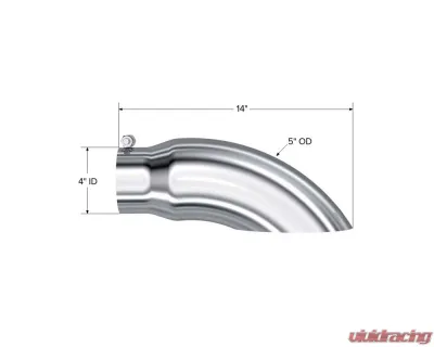 MBRP T304 Stainless Steel 5" O.D. Turn Down 4" Inlet 14" Length Exhaust Tips - T5086
