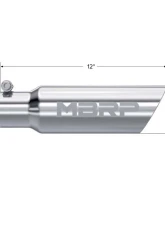 MBRP T304 Stainless Steel 3.5" O.D. Dual Wall Angled 2.5" Inlet 12" Length Exhaust Tips                                     - T5106 - Image 2