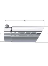 MBRP T304 Stainless Steel 4" O.D. Dual Wall Angled 3.5" Inlet 10" Length Exhaust Tip                                     - T5110 - Image 2