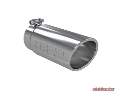 MBRP T304 Stainless Steel 4" O.D. Angled Rolled End 3.5" Inlet 12" Length Exhaust Tip - T5112