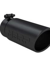 MBRP Black Coated 4" O.D. Angled Rolled End 3.5" Inlet 12" Length Exhaust Tip                                     - T5112BLK - Image 2