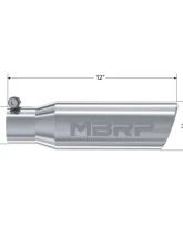 MBRP T304 Stainless Steel 3.5" O.D. Angled Rolled End 2.5" Inlet 12" Length Exhaust Tip                                     - T5113 - Image 2