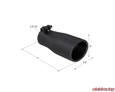 MBRP Black Coated 3 3/4" O.D. Oval 2.5" Inlet 7 1/16" Length Exhaust Tip - T5116BLK