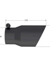 MBRP Black Coated 4" O.D. Dual Wall Angled, 3" Inlet, 8" Length Exhaust Tip                                     - T5122BLK - Image 2
