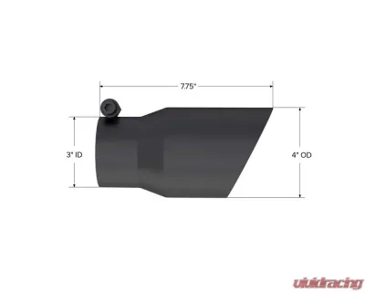 MBRP Black Coated 4" O.D. Dual Wall Angled, 3" Inlet, 8" Length Exhaust Tip - T5122BLK