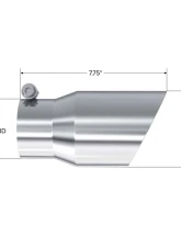 MBRP T304 Stainless Steel 4" O.D. Dual Wall Angled 3" Inlet 8" Length Exhaust Tip                                     - T5122 - Image 2