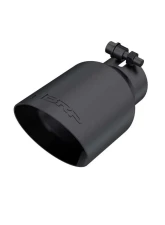 MBRP Black Coated 4" O.D. Dual Wall Angled 2.5" Inlet 8" Length Exhaust Tip                                     - T5123BLK - Image 2