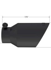 MBRP Black Coated 4" O.D. Dual Wall Angled 2.5" Inlet 8" Length Exhaust Tip                                     - T5123BLK - Image 2