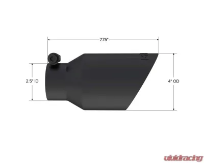 MBRP Black Coated 4" O.D. Dual Wall Angled 2.5" Inlet 8" Length Exhaust Tip - T5123BLK