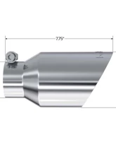 MBRP T304 Stainless Steel 4" O.D. Dual Wall Angled 2.5" Inlet 8" Length Exhaust Tip                                     - T5123 - Image 2