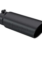 MBRP Black Coated 6" O.D. Angled Rolled End 5" Inlet 18" Length Exhaust Tip                                     - T5125BLK - Image 2
