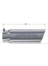 MBRP T304 Stainless Steel 6" O.D. Angled Rolled End 5" Inlet 18" Length Exhaust Tip                                     - T5125 - Image 2