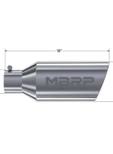 MBRP T304 Stainless Steel 7" O.D. Rolled End 4" Inlet 18" Length Exhaust Tips                                     - T5126 - Image 2