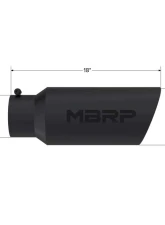MBRP Black Coated 7" O.D. Rolled End 5" Inlet 18" Length Exhaust Tip                                     - T5127BLK - Image 2