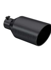 MBRP Black Coated 8" O.D. Rolled End 4" Inlet 18" Length Exhaust Tip                                     - T5128BLK - Image 2