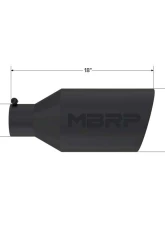 MBRP Black Coated 8" O.D. Rolled End 4" Inlet 18" Length Exhaust Tip                                     - T5128BLK - Image 2