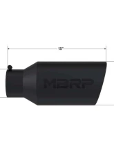 MBRP Black Coated 8" O.D. Rolled End 5" Inlet 18" Length Exhaust Tip                                     - T5129BLK - Image 2