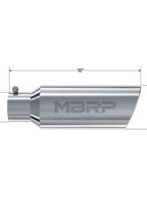 MBRP T304 Stainless Steel 6" O.D. Rolled End 4" Inlet 18" Length Exhaust Tip                                     - T5130 - Image 2