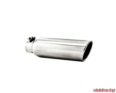 MBRP T304 Stainless Steel 3.5" OD 2.25" Inlet 12" Length Angled Cut Rolled End Clampless-No Weld Exhaust Tip - T5147