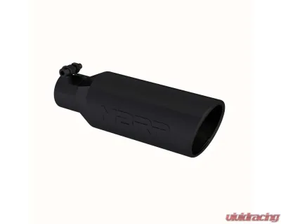 MBRP Black Coated 4" OD 2.5" Inlet 12" Length Angled Cut Rolled End Clampless-No Weld Exhaust Tip - T5150BLK
