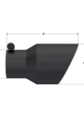 MBRP Black Coated 4.5" O.D. Dual Wall Angled 3" Inlet 8" Length Exhaust Tip                                     - T5151BLK - Image 2