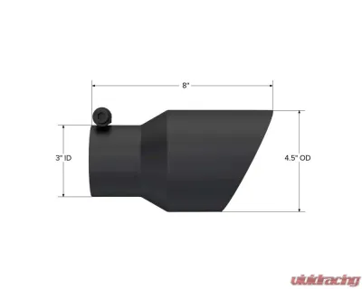 MBRP Black Coated 4.5" O.D. Dual Wall Angled 3" Inlet 8" Length Exhaust Tip - T5151BLK