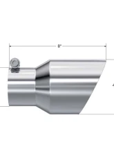 MBRP T304 Stainless Steel 4.5" O.D. Dual Wall Angled 3" Inlet 8" Length Exhaust Tip                                     - T5151 - Image 2