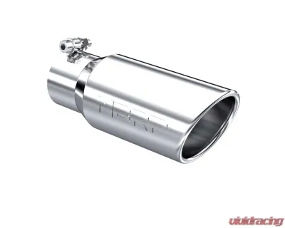 MBRP T304 Stainless Steel 4" O.D. Angled Rolled End 3" Inlet 10" Length Exhaust Tip - T5155