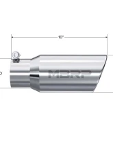 MBRP T304 Stainless Steel 4" O.D. Angled Rolled End 3" Inlet 10" Length Exhaust Tip                                     - T5155 - Image 2