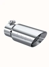 MBRP T304 Stainless Steel 4" O.D. Dual Wall Angled 3" Inlet 10" Length Exhaust Tip                                     - T5156 - Image 2