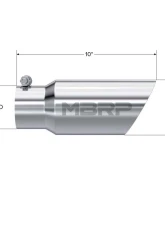 MBRP T304 Stainless Steel 4" O.D. Dual Wall Angled 3" Inlet 10" Length Exhaust Tip                                     - T5156 - Image 2