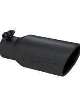 MBRP Black Coated 4" O.D. Angled Rolled End 2 3/4" Inlet 10" Length Exhaust Tip                                     - T5157BLK - Image 2