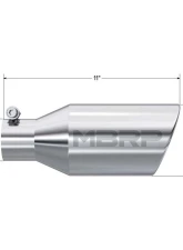 MBRP T304 Stainless Steel 4.5" O.D. Single Wall Angle Rolled End 2.5" Inlet 11" Length Exhaust Tip                                     - T5160 - Image 2