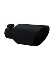MBRP Black Coated 4.5" O.D. Dual Wall Angle Rolled End 2.5" Inlet 11" Length Exhaust Tip                                     - T5161BLK - Image 2