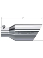MBRP T304 Stainless Steel 4.5" O.D. Dual Wall Angle Rolled End 2.5" Inlet 11" Length Exhaust Tip                                     - T5161 - Image 2