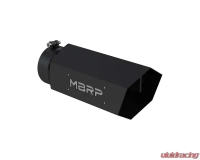 MBRP Black Coated 6" Hex Tip 5" ID inlet 16" length w/ MBRP Logo Exhaust Tip - T5166BLK
