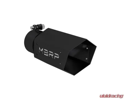MBRP Black Coated 4" Hex Tip 3" ID inlet 10" length w/ MBRP Logo Exhaust Tip - T5169BLK