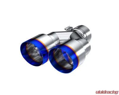 MBRP 2.5" ID Dual 3.5" OD Out Staggered Left 9.5" | Right 9" Length Single Wall Burnt End Tip - T5170BE
