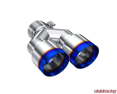 MBRP 2.5" ID Dual 3.5" OD Out Staggered Left 9" | Right 9.5" Length Single Wall Burnt End Tip - T5171BE