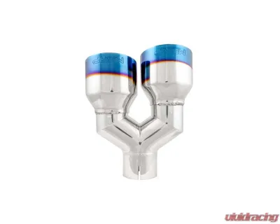 MBRP 2.5" ID Dual 4" OD Out Staggered Left 9.5" | Right 9" Length Single Wall Burnt End Exhaust Tip - T5177BE