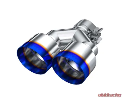 MBRP 2.5" ID Dual 4" OD Out Staggered Left 9.5" | Right 9" Length Single Wall Burnt End Exhaust Tip - T5177BE