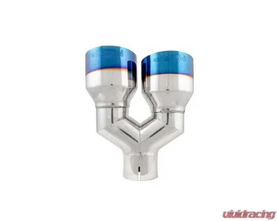 MBRP 2.5" ID Dual 4" OD Out Staggered Left 9" | Right 9.5" Length Single Wall Burnt End Exhaust Tip - T5178BE