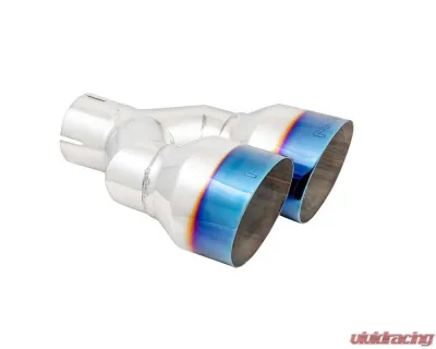 MBRP 2.5" ID Dual 4" OD Out Staggered Left 9" | Right 9.5" Length Single Wall Burnt End Exhaust Tip - T5178BE