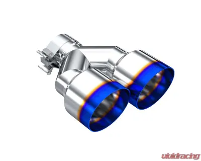 MBRP 2.5" ID Dual 4" OD Out Staggered Left 9" | Right 9.5" Length Single Wall Burnt End Exhaust Tip - T5178BE