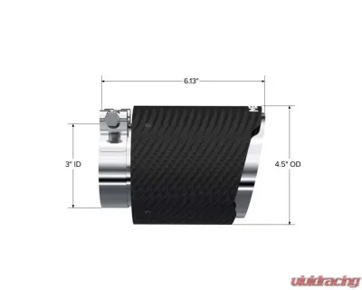 MBRP 3" ID 4.5" OD OUT 6.13" Length Dual Wall Carbon Fiber Exhaust Tip - T5180CF